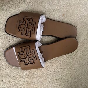 Tory Burch Tan Slide Sandals